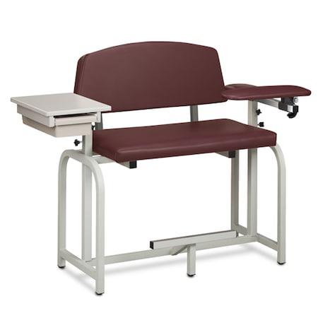 CLINTON X-Wide/X-Tall, Blood Chair/Padded Flip Arm & Drawer, Burgundy 66092-3BG